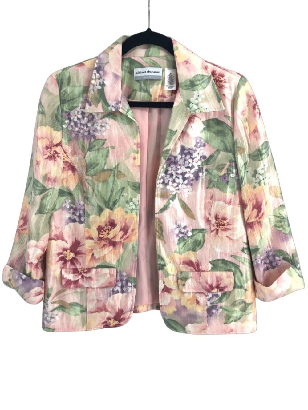 Alfred Dunner Jacket 6P Pastel Floral Spring Summer Easter Blazer New